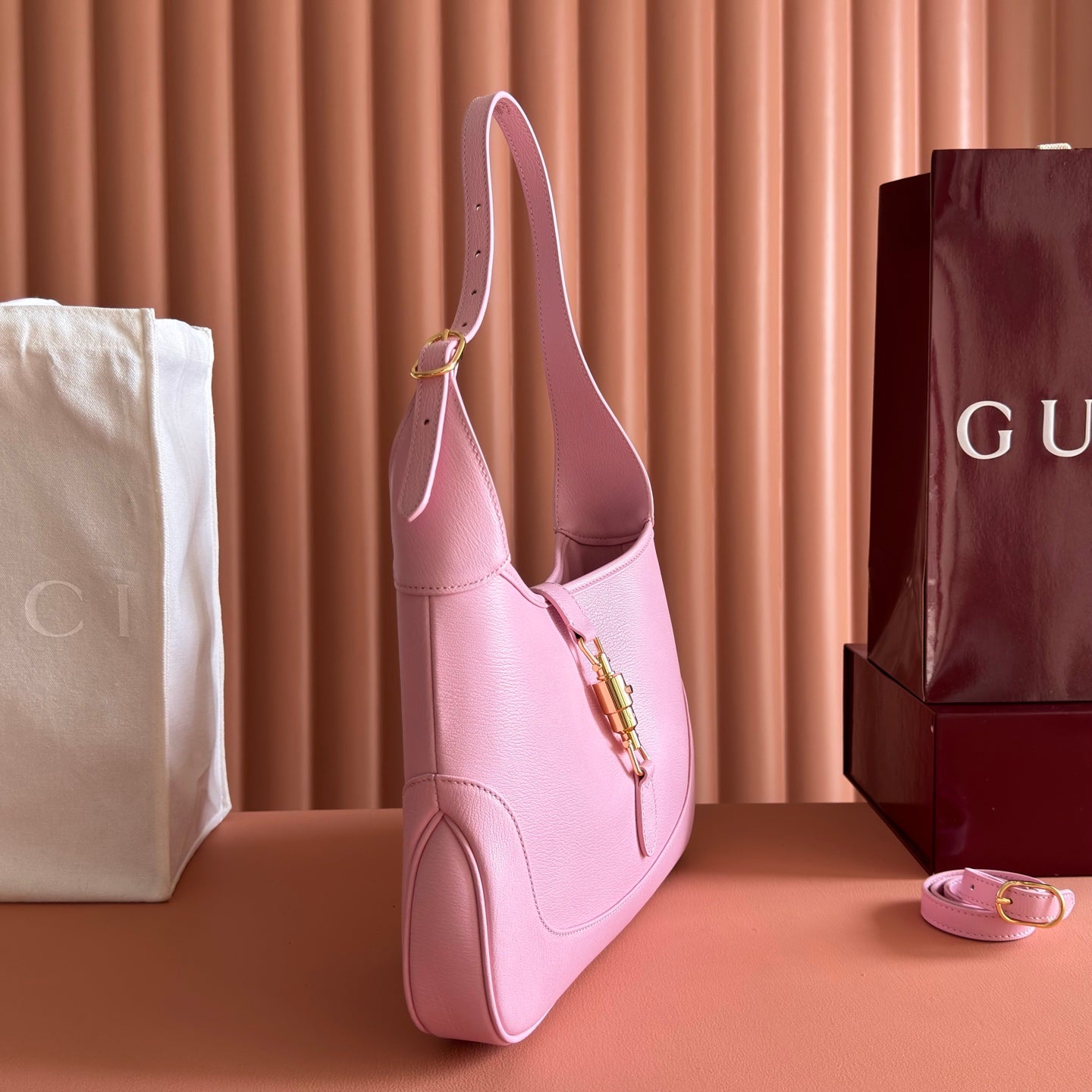 GG Jackie 1961 Shoulder Bag Pink Lambskin 292682