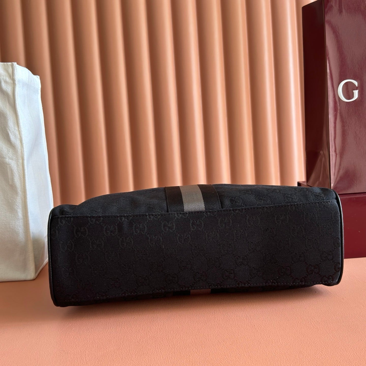 GG 2026 Borsetto Boston Bag Black Canvas Leather