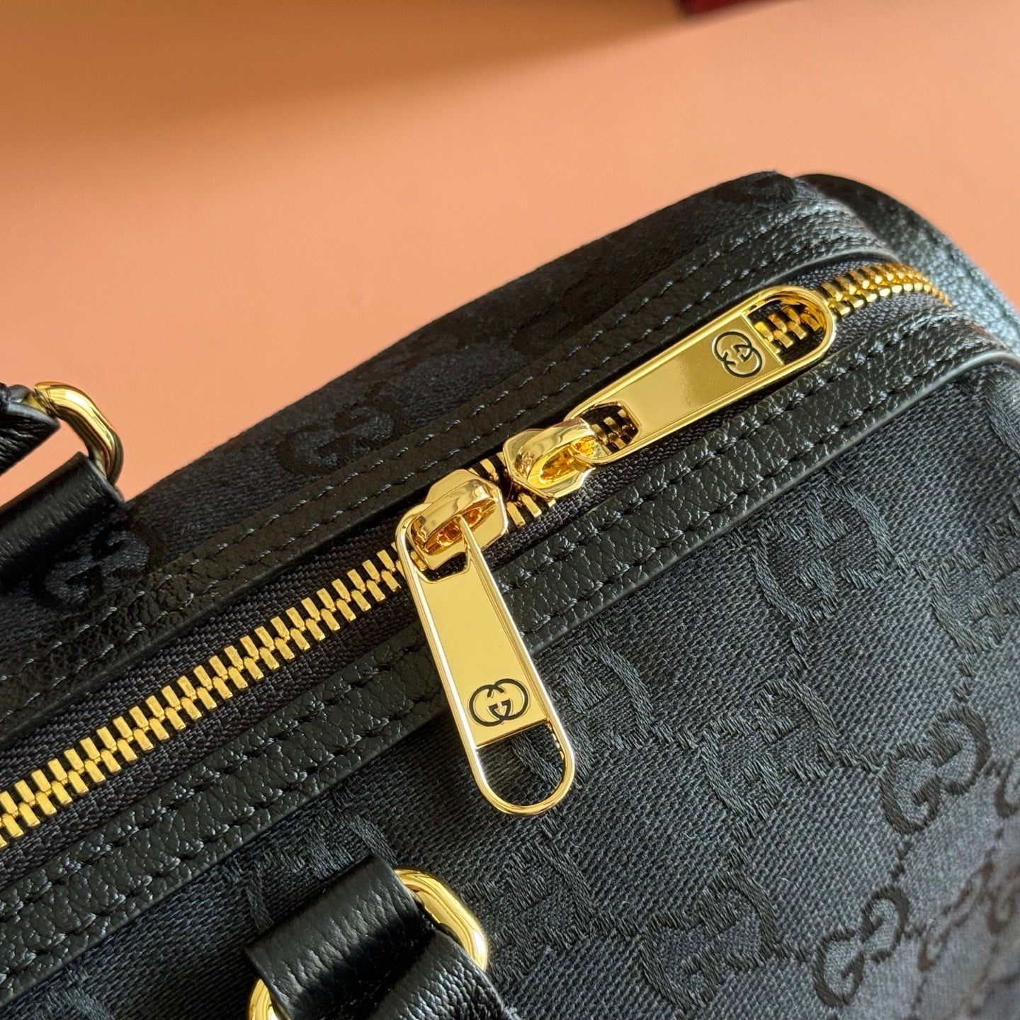 GG 2026 Borsetto Boston Bag Black Canvas Leather