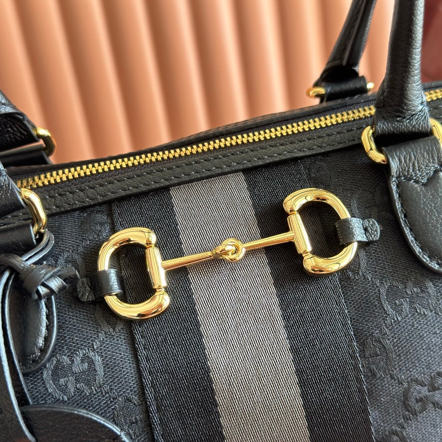 GG 2026 Borsetto Boston Bag Black Canvas Leather