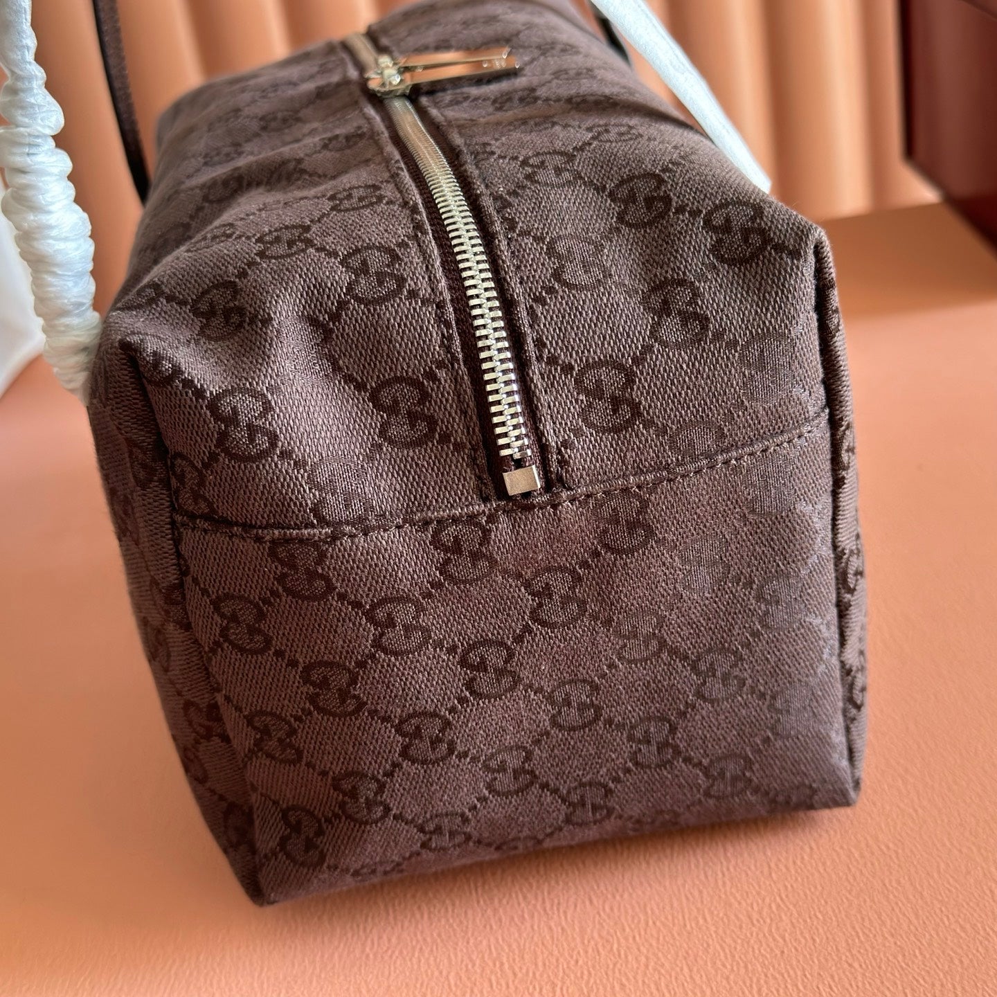 GG Melrose Medium Boston Bag Dark Brown Canvas