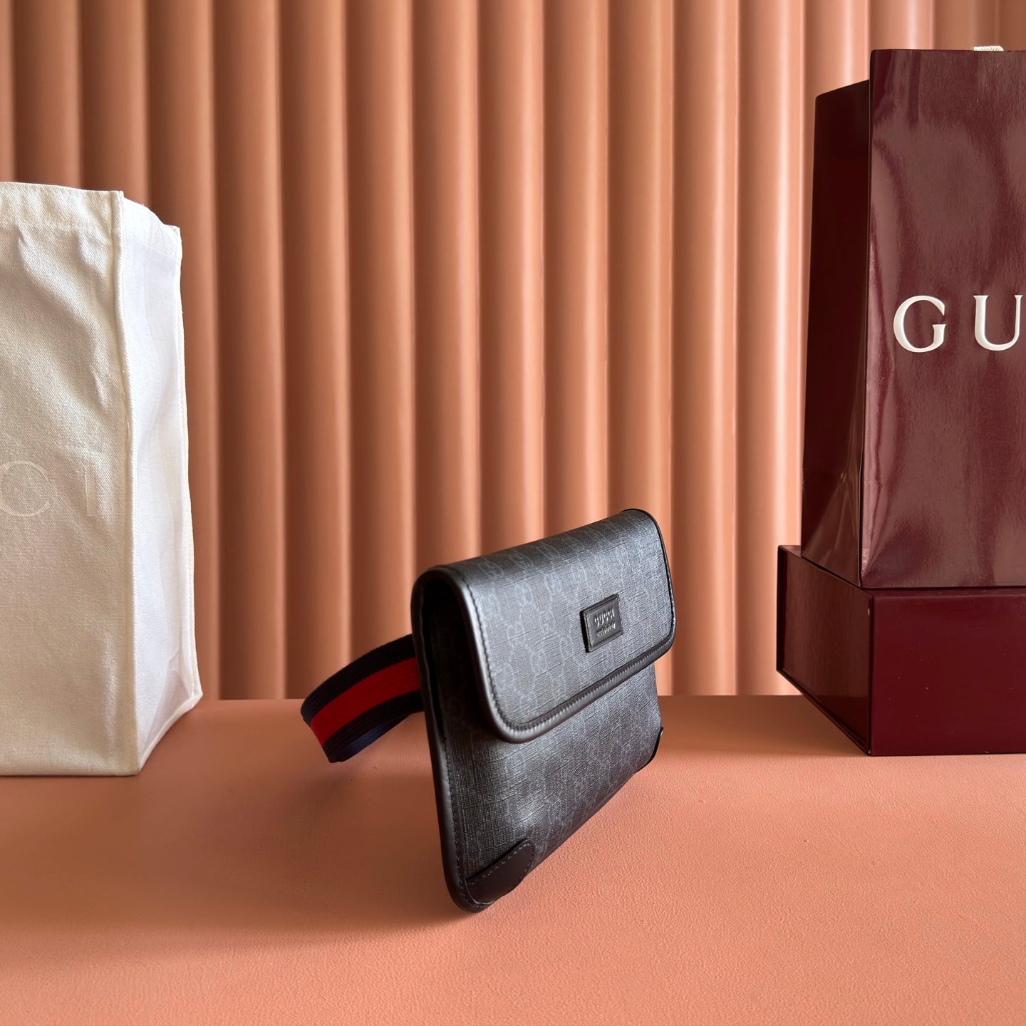 GG Supreme Small Belt Bag Black Canvas 292638