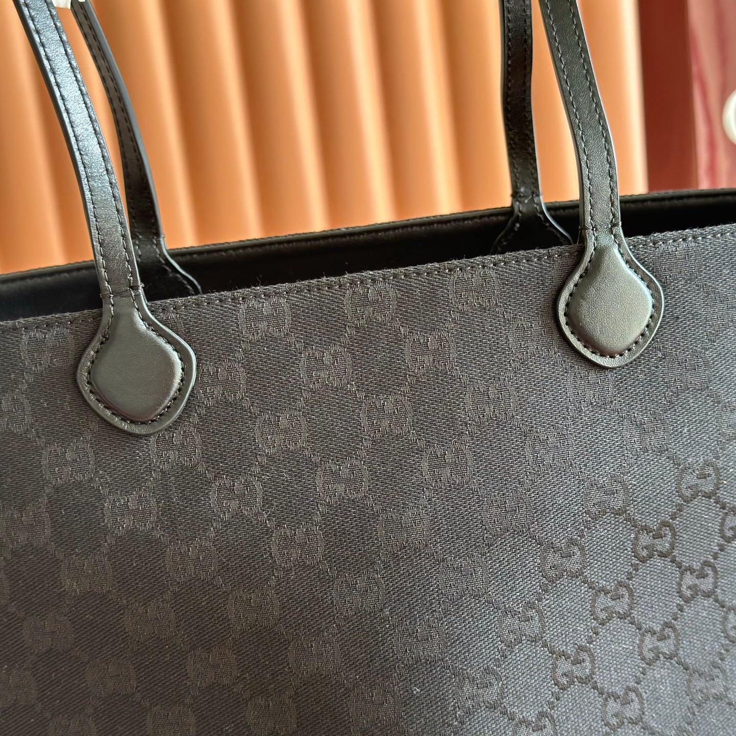 GG NY Large Tote Bag Black Canvas 292662
