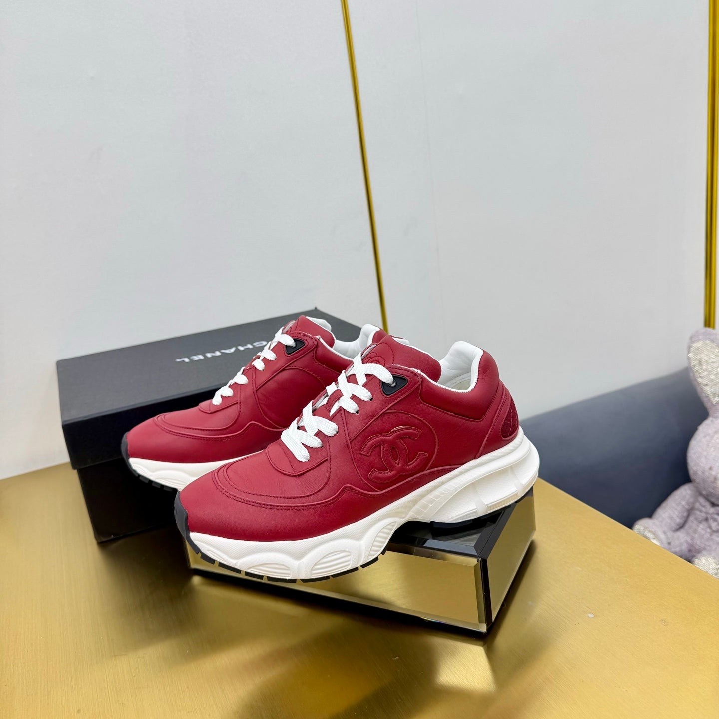 CC 26s Chunky Sneakers Red Calfskin 927324