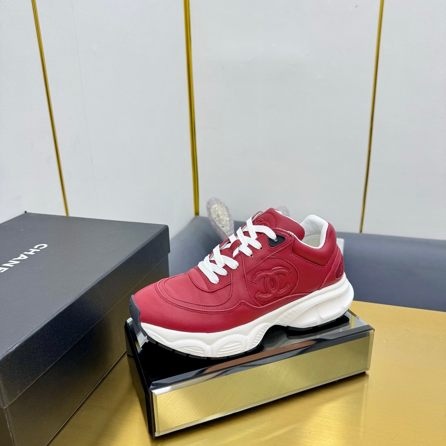 CC 26s Chunky Sneakers Red Calfskin 927324