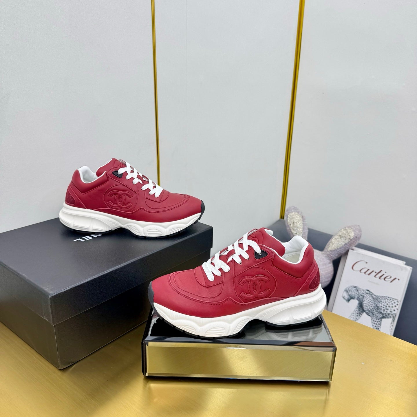 CC 26s Chunky Sneakers Red Calfskin 927324