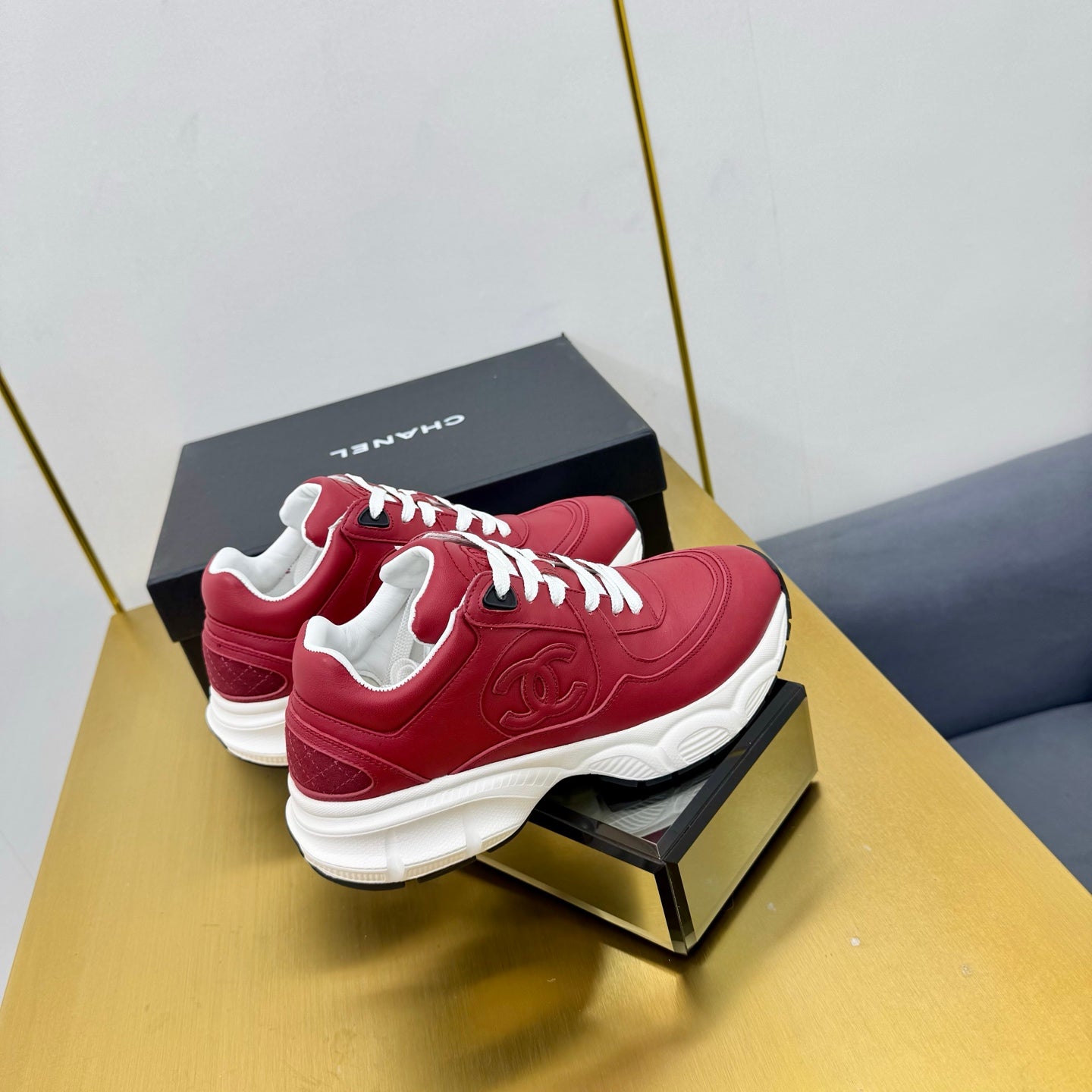 CC 26s Chunky Sneakers Red Calfskin 927324