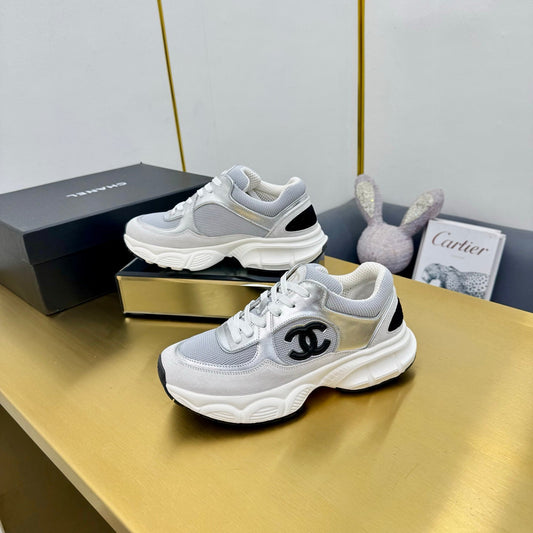 CC 26s Chunky Sneakers Grey Sliver Suede Calfskin 927333