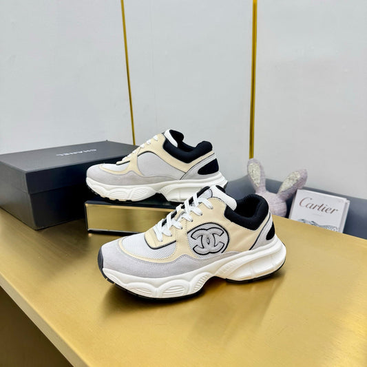 CC 26s Chunky Sneakers Grey Beige Black Suede 927334
