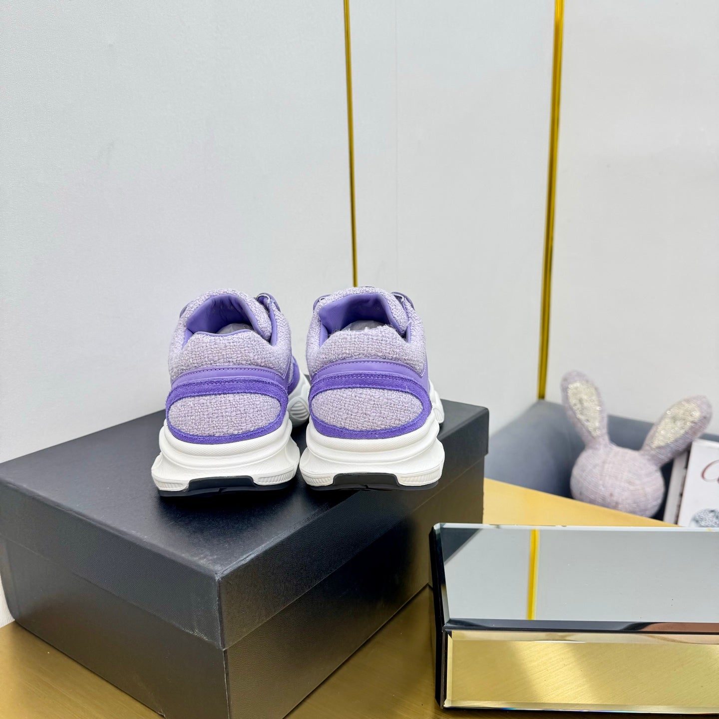 CC 26s Chunky Sneakers Purple Calfskin Tweed 927330