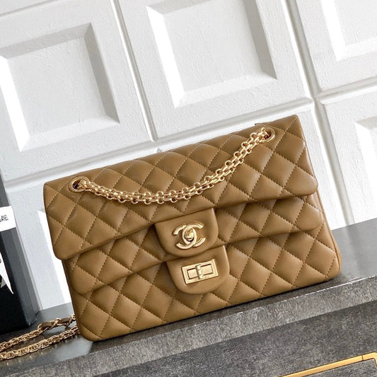 Chanel 2026 Double Flap 2.55 Bag 25.5cm Tan Quilted Lambskin