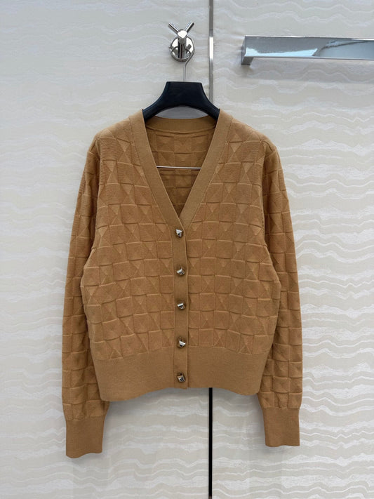 HM "Medor" Long-Sleeve Cardigan Brown Wool