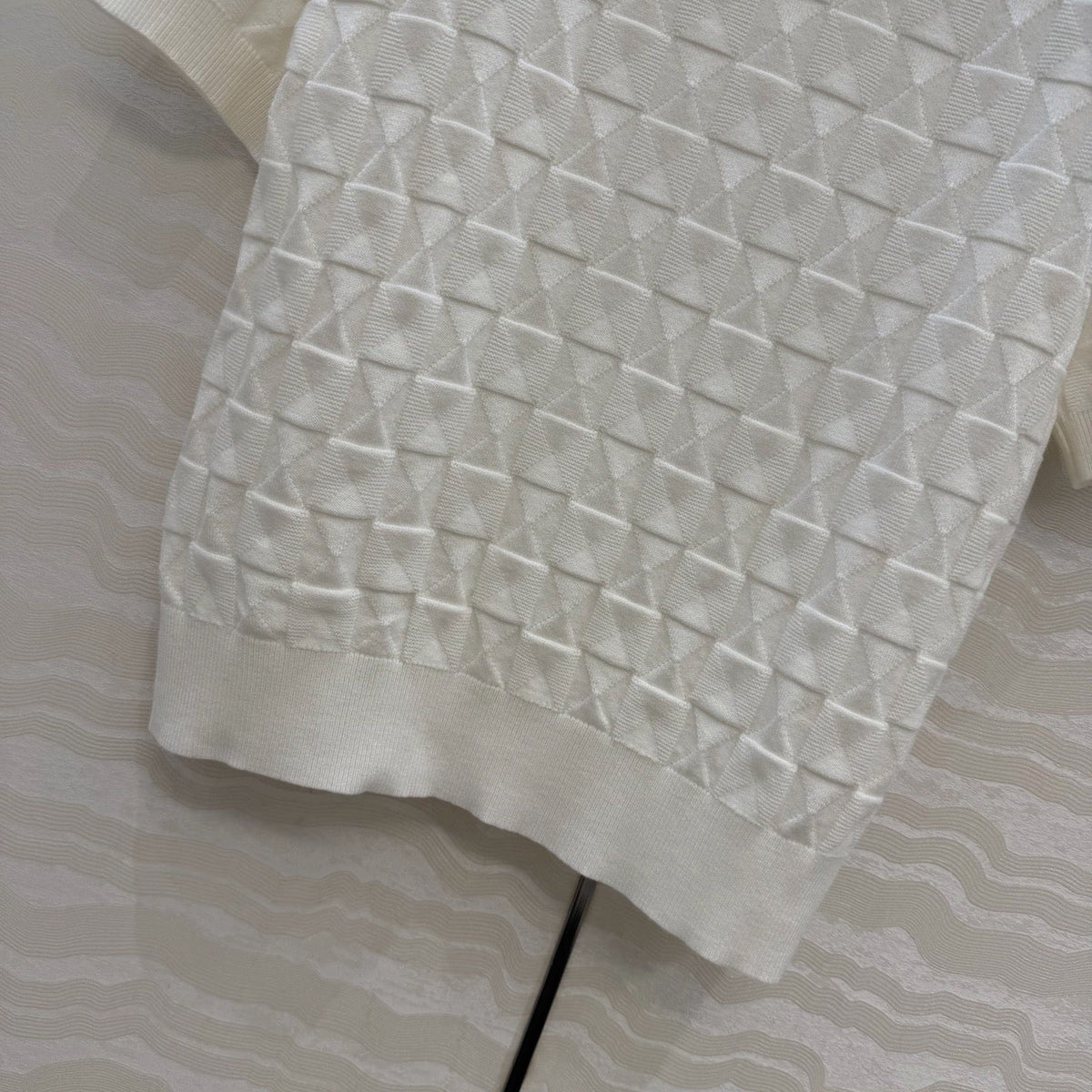 HM "Medor" Short-Sleeve Cardigan White Wool