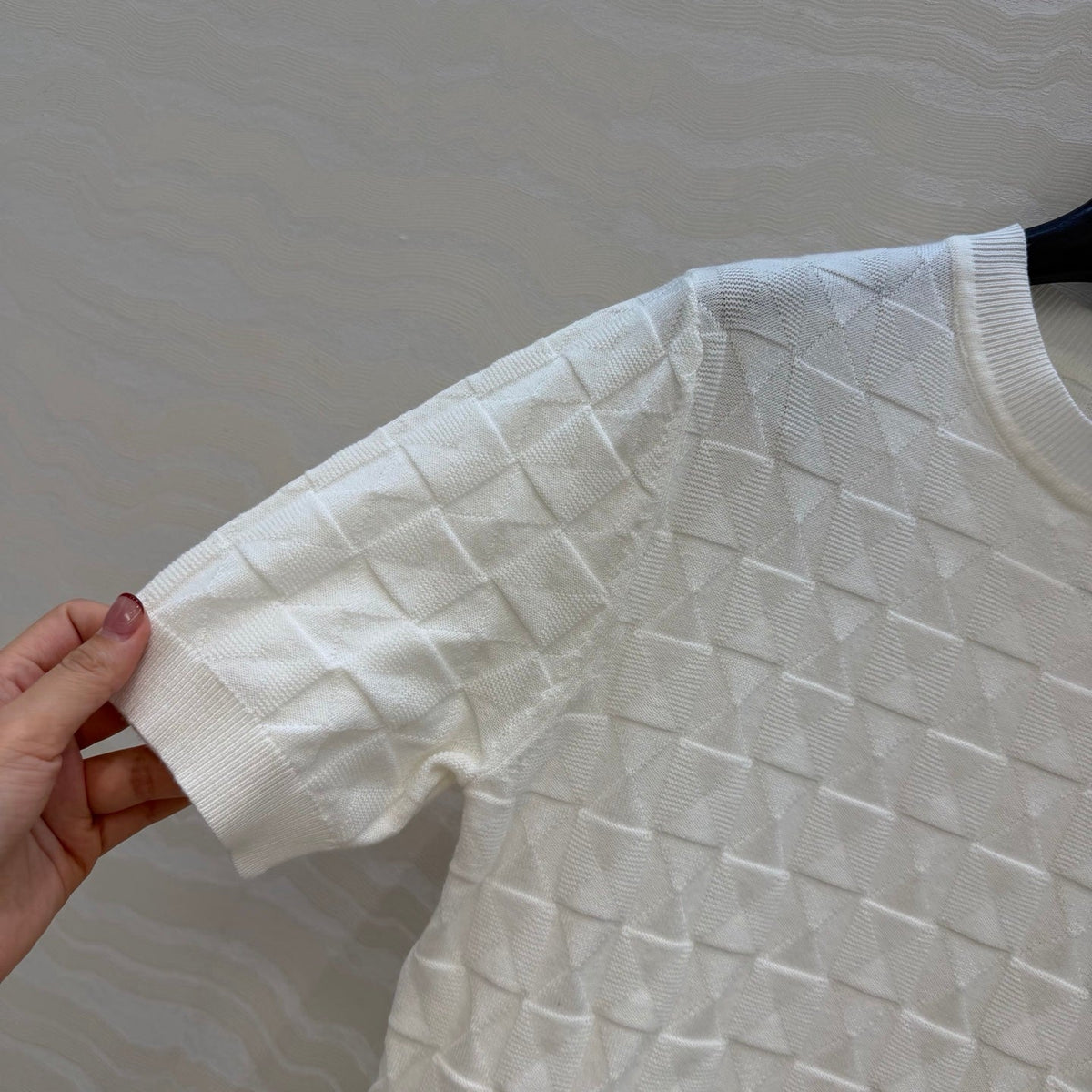 HM "Medor" Short-Sleeve Cardigan White Wool