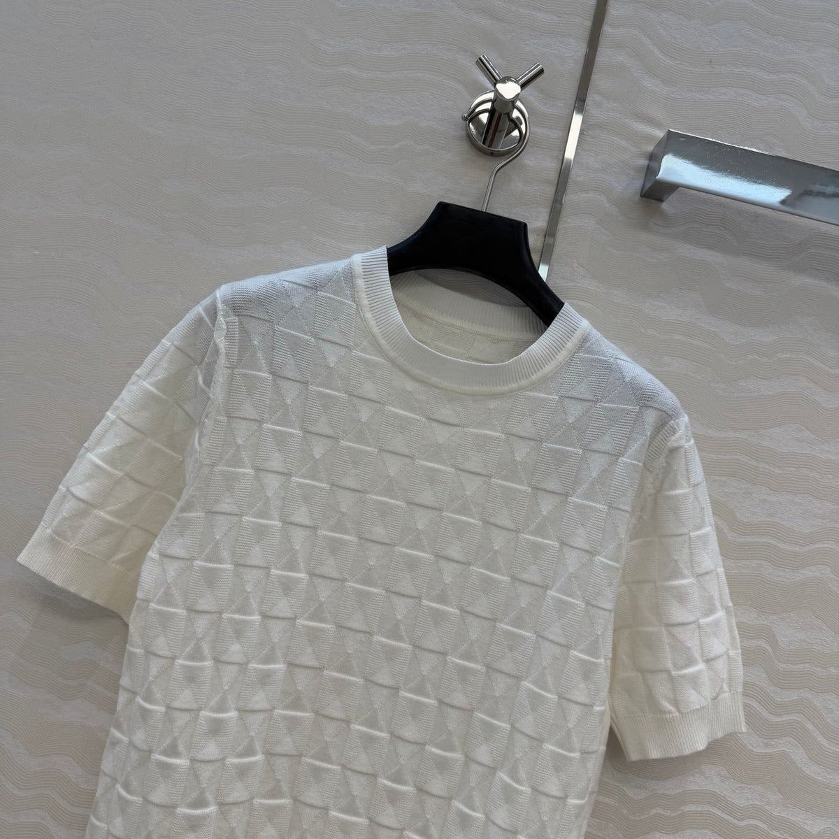 HM "Medor" Short-Sleeve Cardigan White Wool