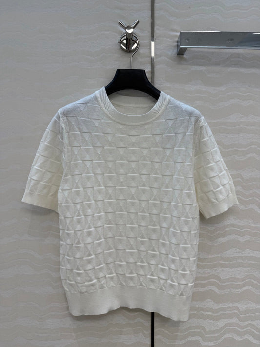 HM "Medor" Short-Sleeve Cardigan White Wool