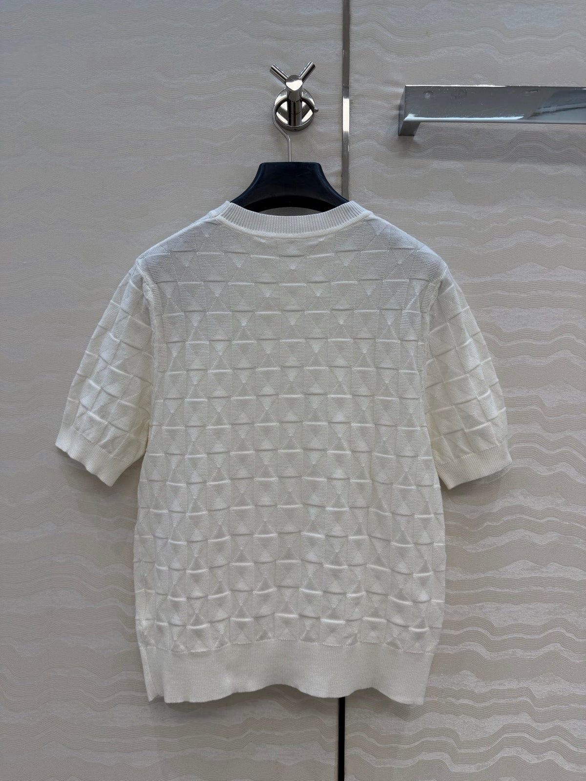 HM "Medor" Short-Sleeve Cardigan White Wool