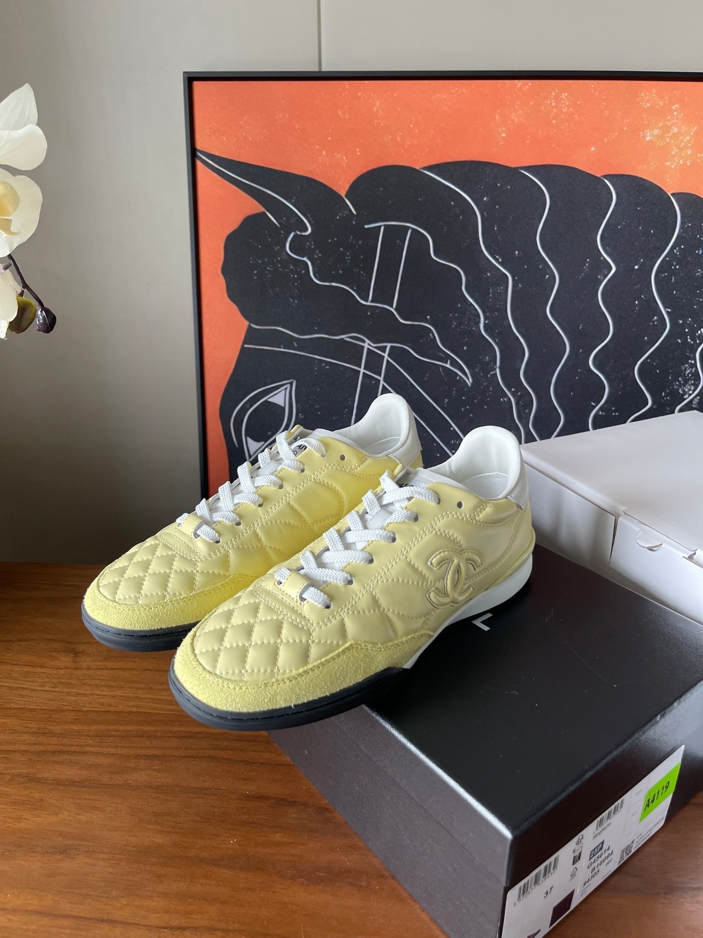CC 26ss Low-Top Sneaker Light Yellow Leather 623162