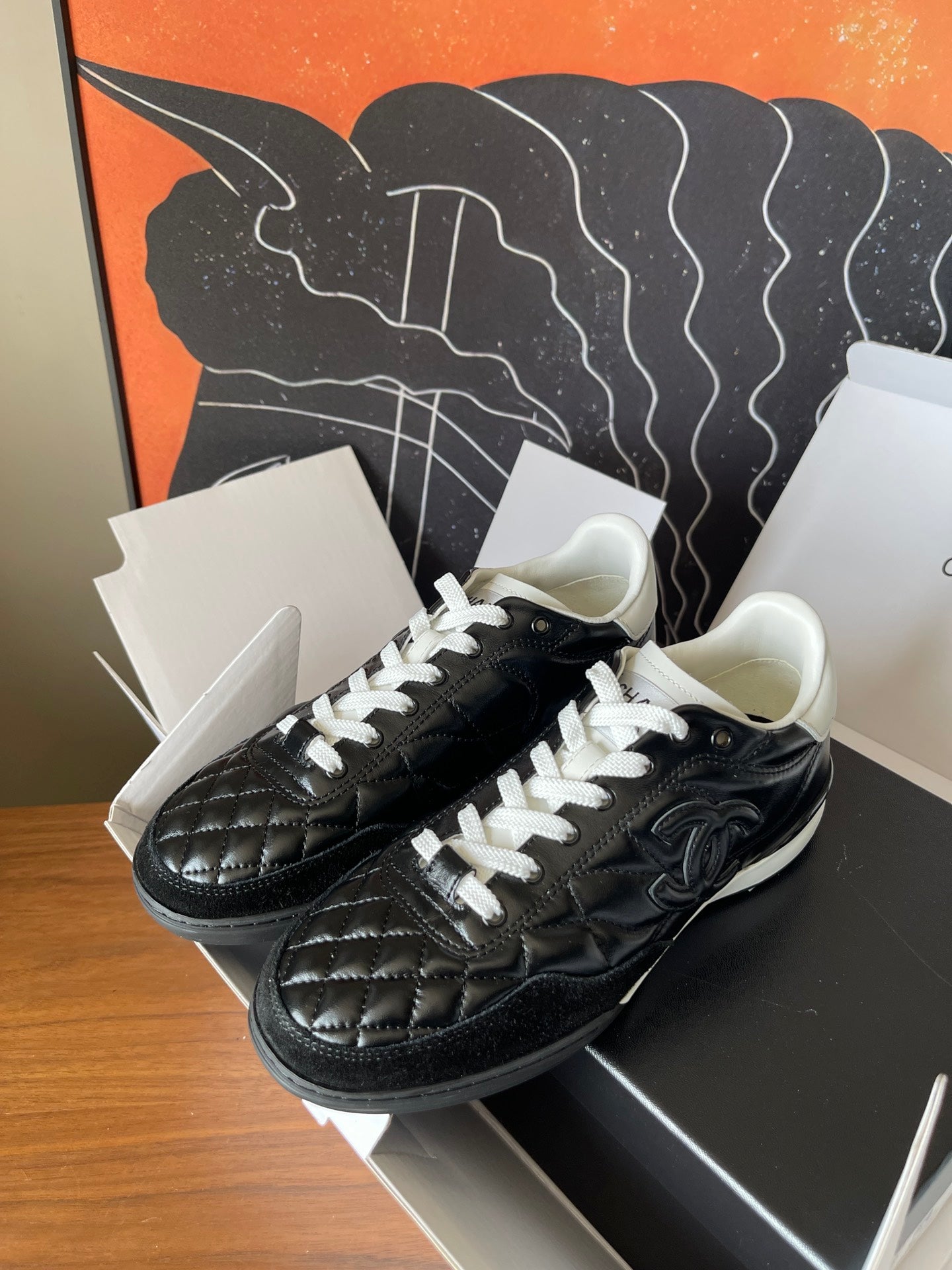 CC 26ss Low-Top Sneaker Black Leather 623159