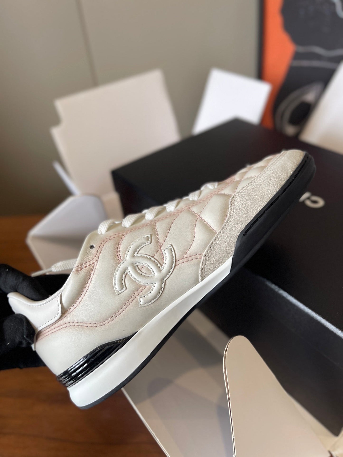 CC 26ss Low-Top Sneaker Light Pink Leather 623164