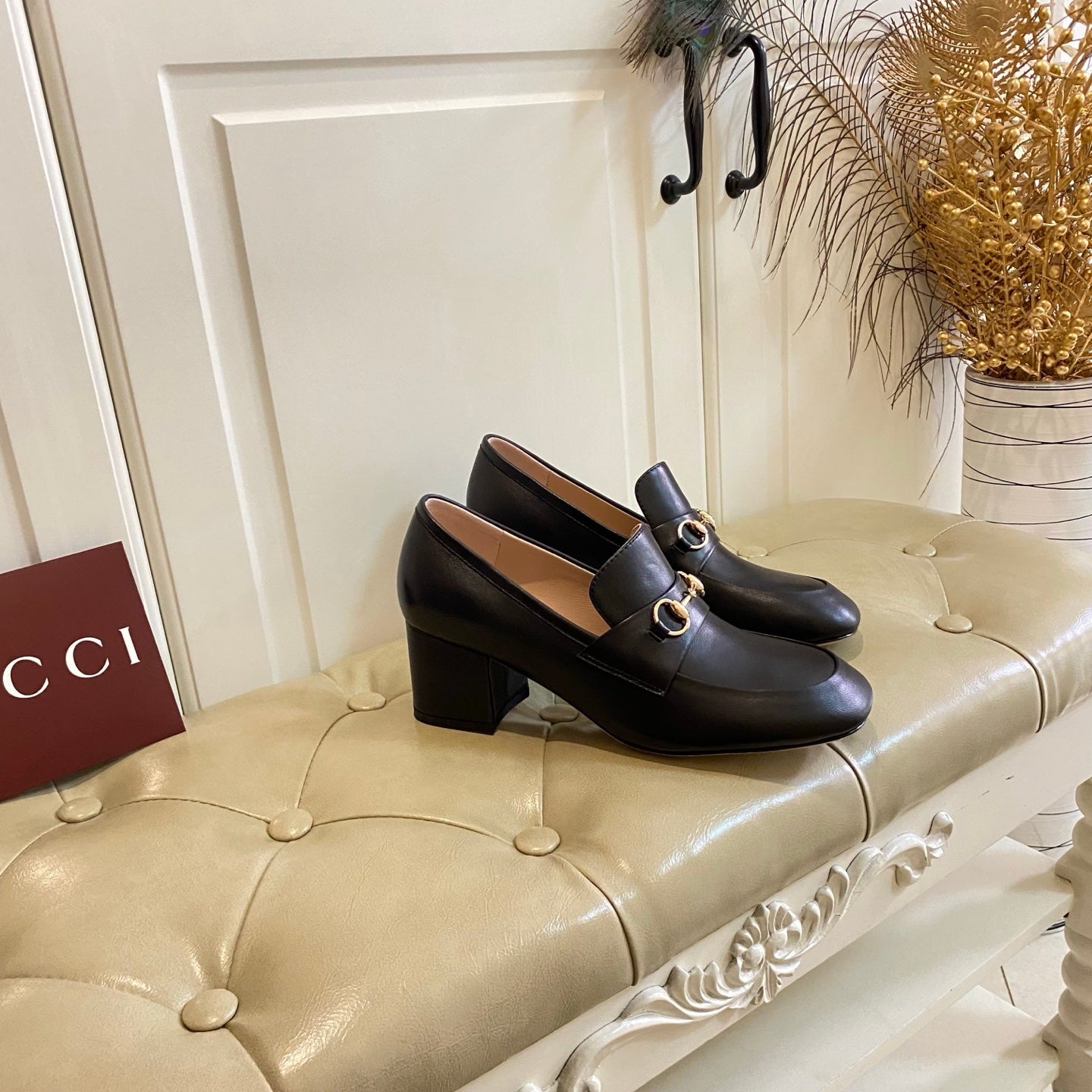 Gucci 26s Horsebit Loafers 55 Mm In Black Smooth Calfskin