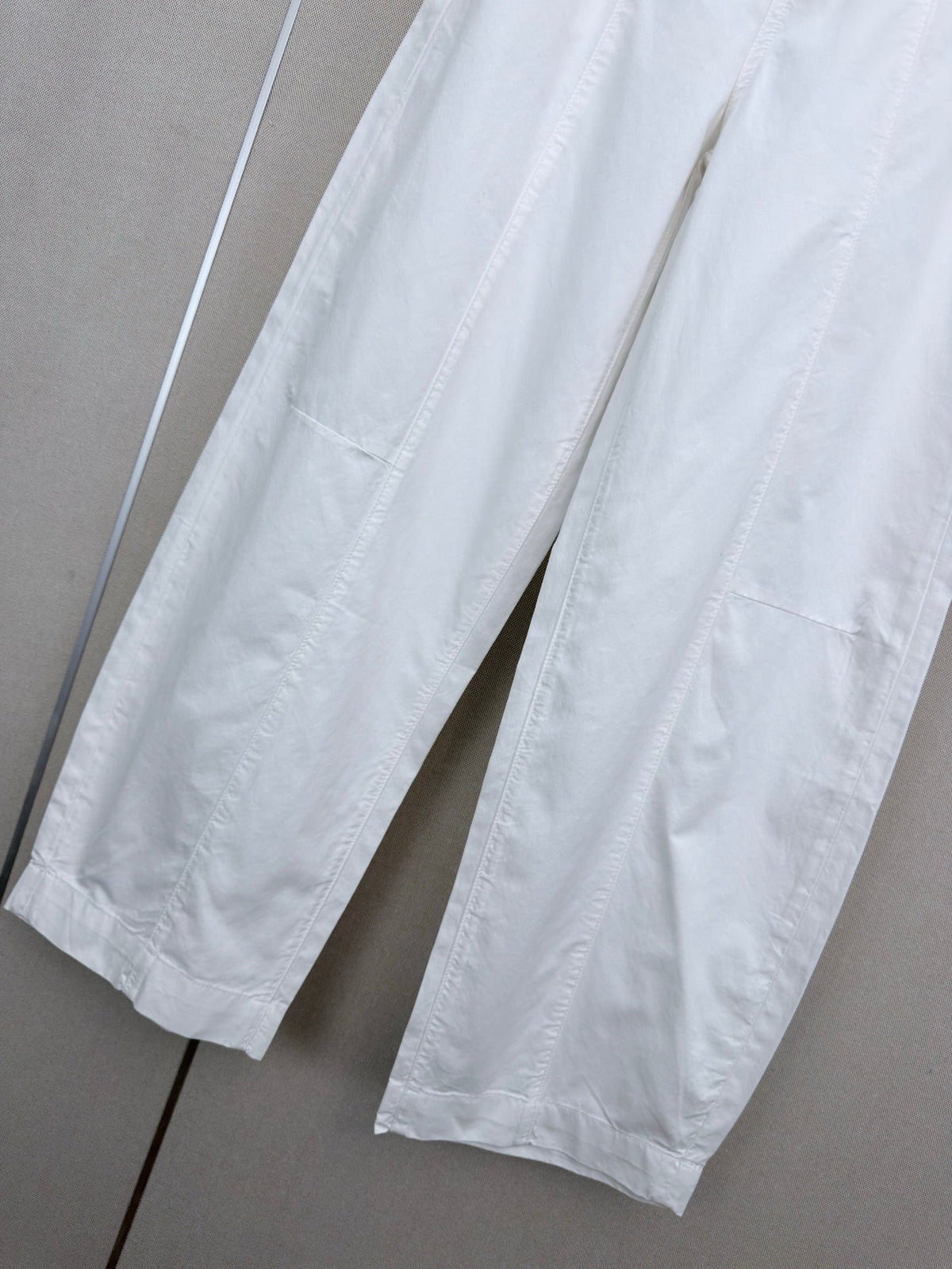 HM Wide-Leg Trousers With A Custom Leather Belt White Cotton 379623
