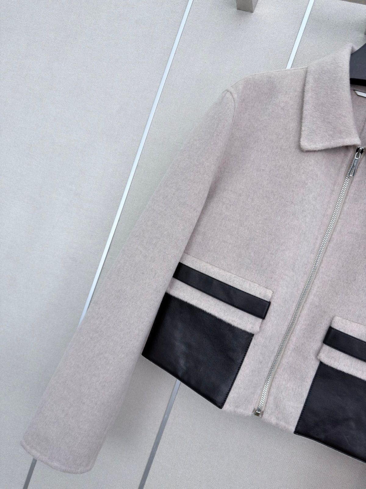 HM 26s Double-Sided Lapel Coat Light Grey Cashmere 407087