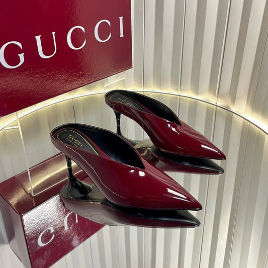 GG Women's Heeled Mules 50mm Red Patent Leather 548397