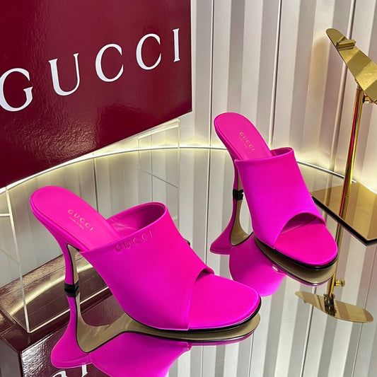 GG Cruise 26 Women's Slide Sandal 95mm Hot Pink Satin 616461