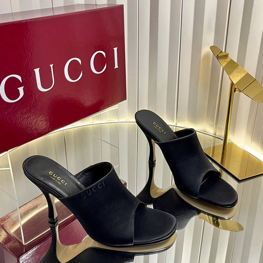 GG Cruise 26 Women's Slide Sandal 95mm Black Satin 616465