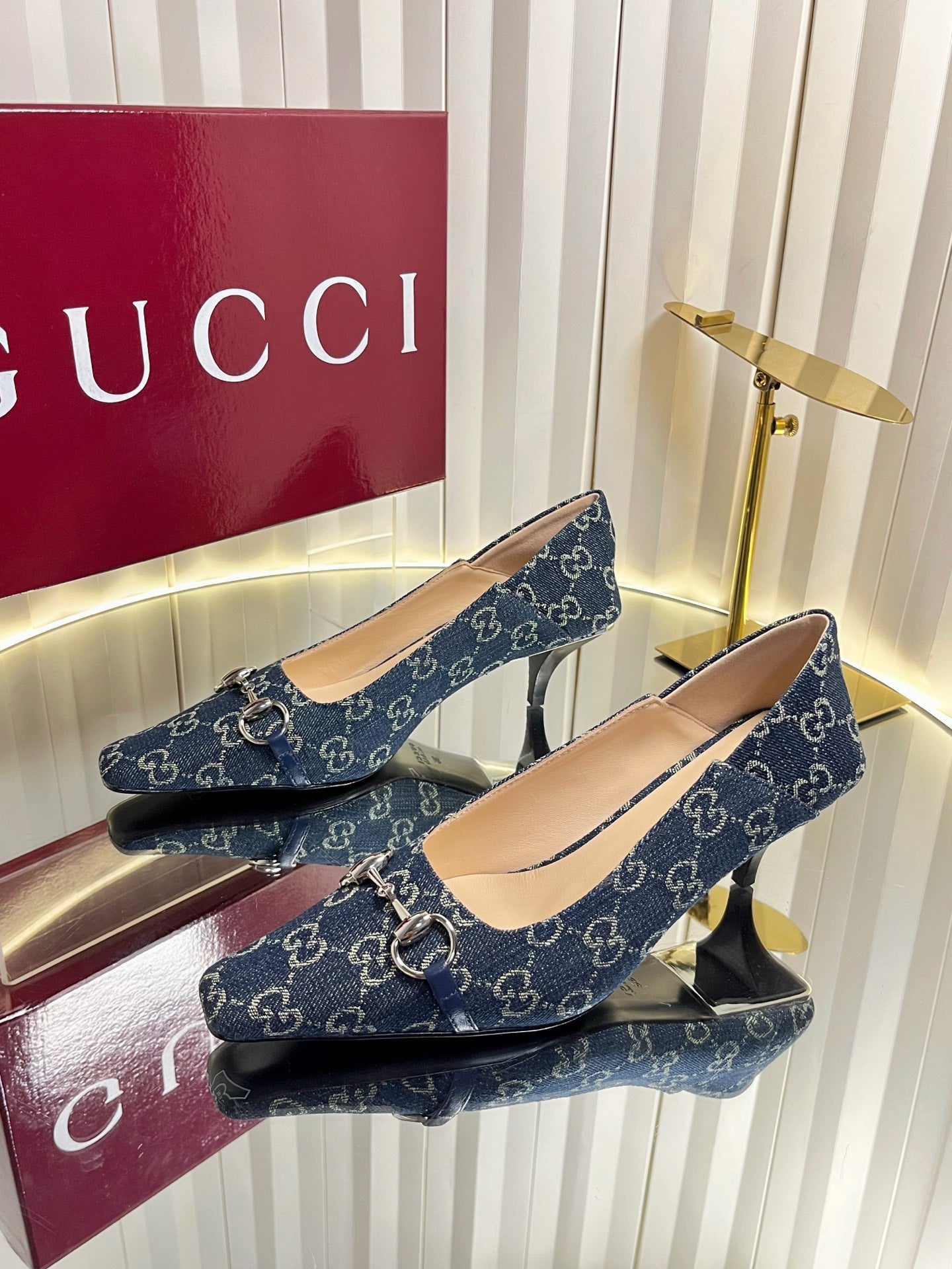 GG 26s Vittoria Pumps Dark Blue Canvas 768133