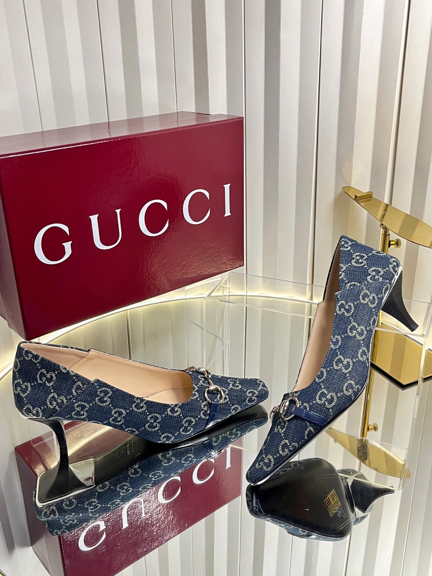 GG 26s Vittoria Pumps Dark Blue Canvas 768133