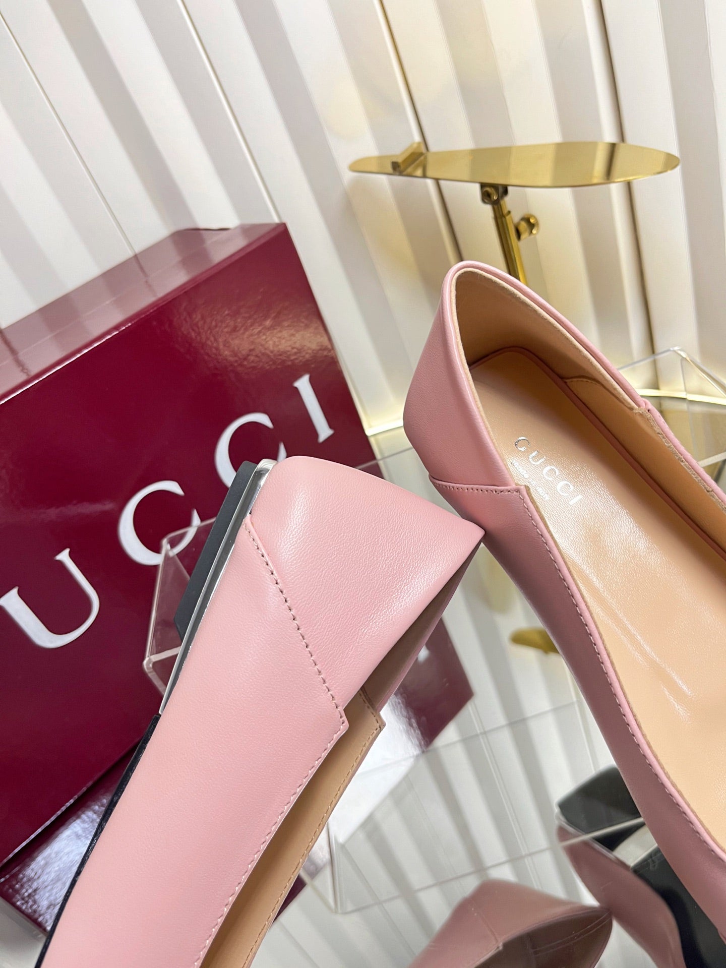 GG 26s Vittoria Ballerina Flats Light Pink Leather 768137