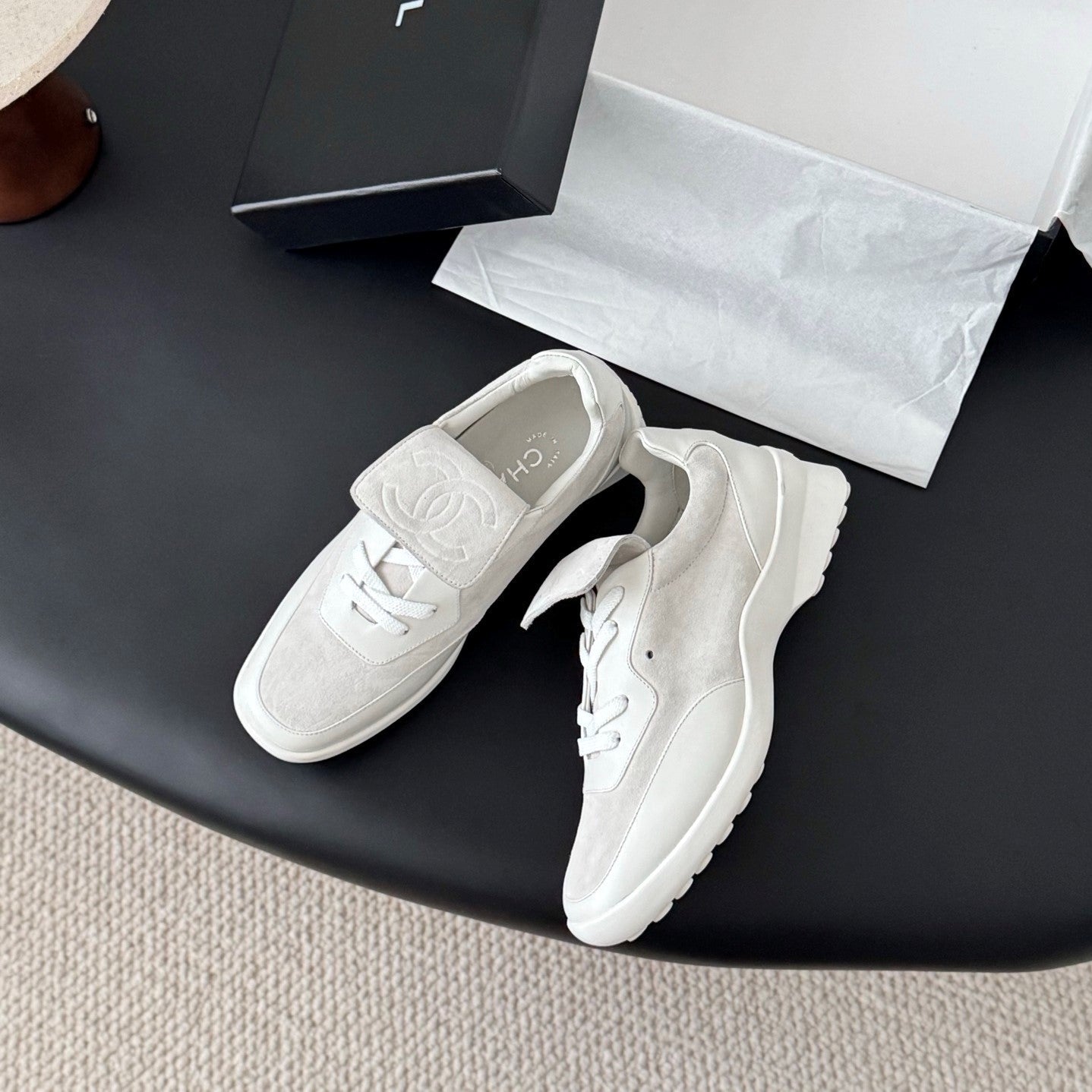CC 25C New Sporty Casual Shoes Light Grey Suede Sheepskin 540860