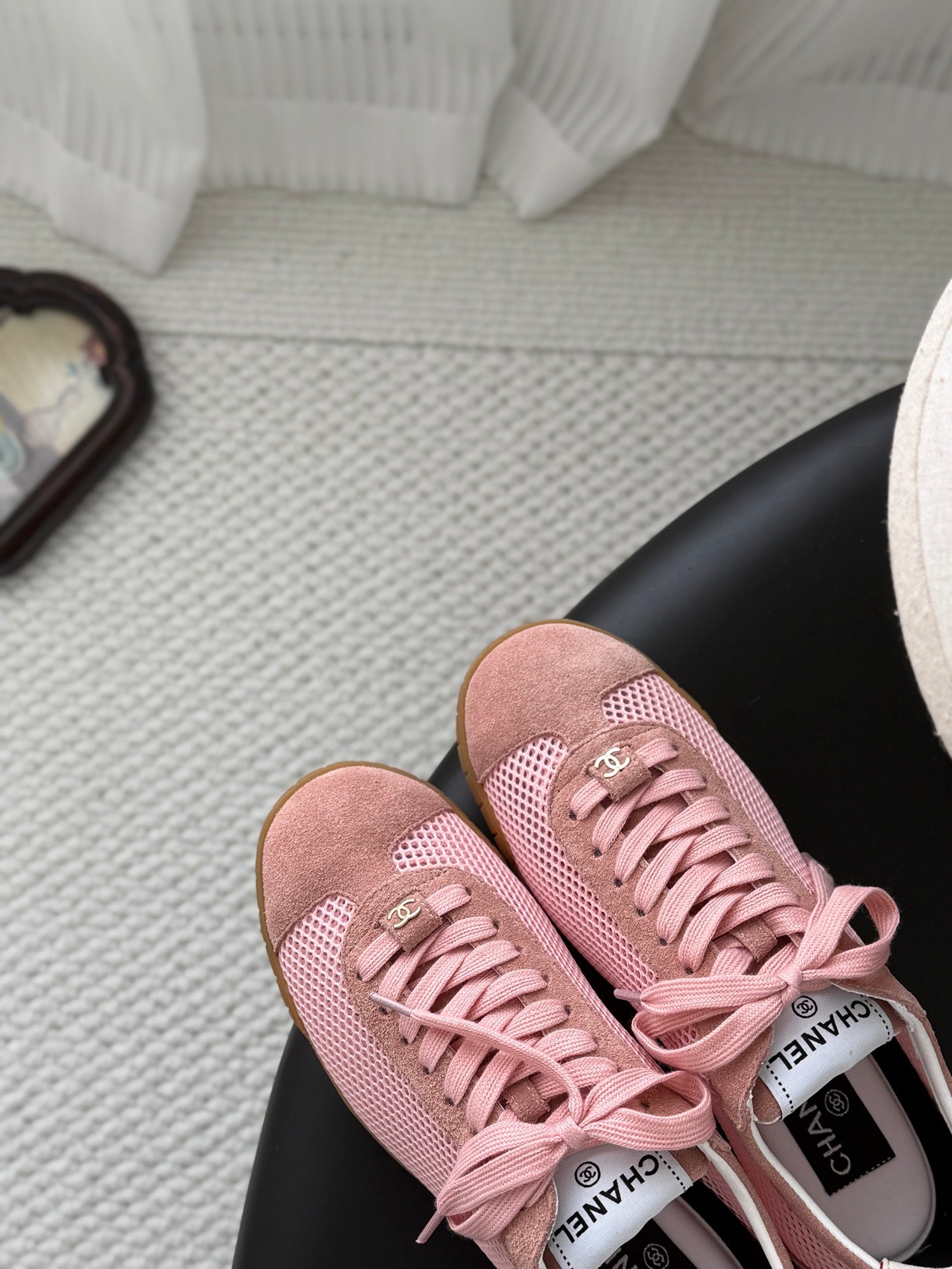 CC 26s Casual Shoes Light Pink Mesh Suede 914920