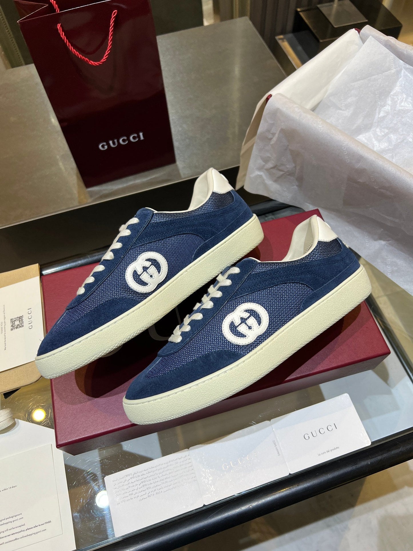 GG G75 Sneaker Dark Blue Suede Mesh 818351
