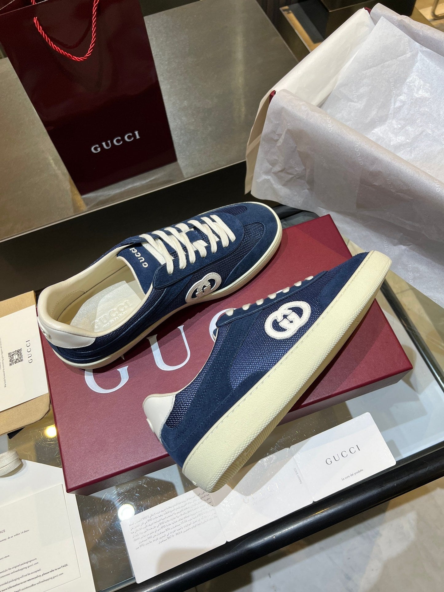 GG G75 Sneaker Dark Blue Suede Mesh 818351
