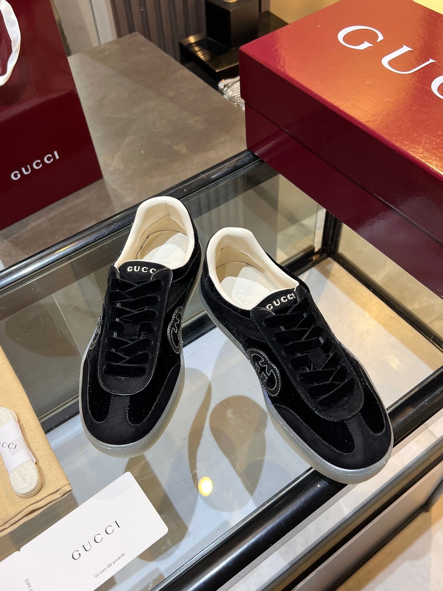GG G75 Sneaker Black Suede 818366