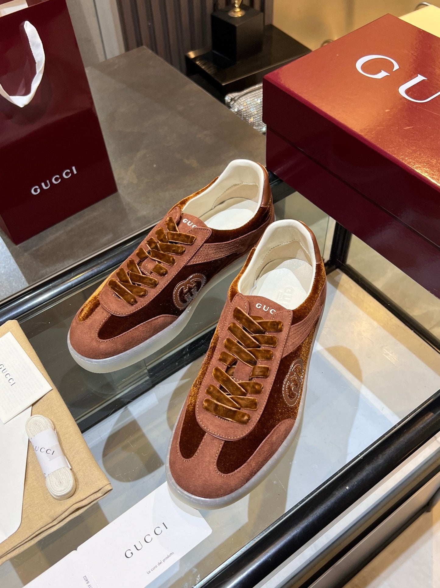 GG G75 Sneaker Brown Suede 818365