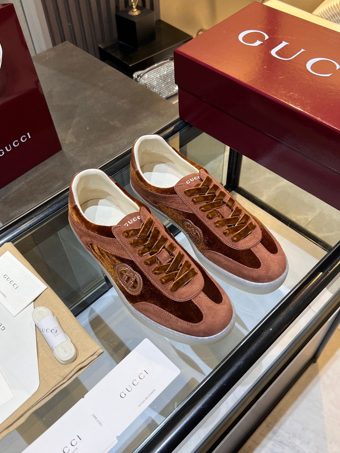 GG G75 Sneaker Brown Suede 818365