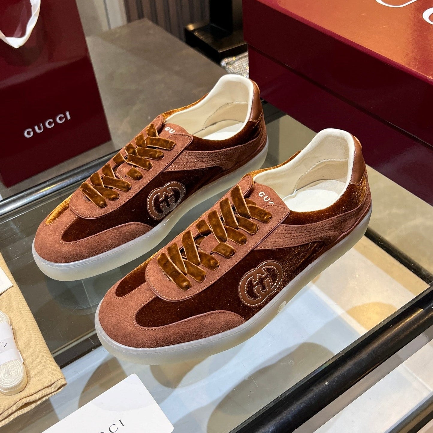 GG G75 Sneaker Brown Suede 818365