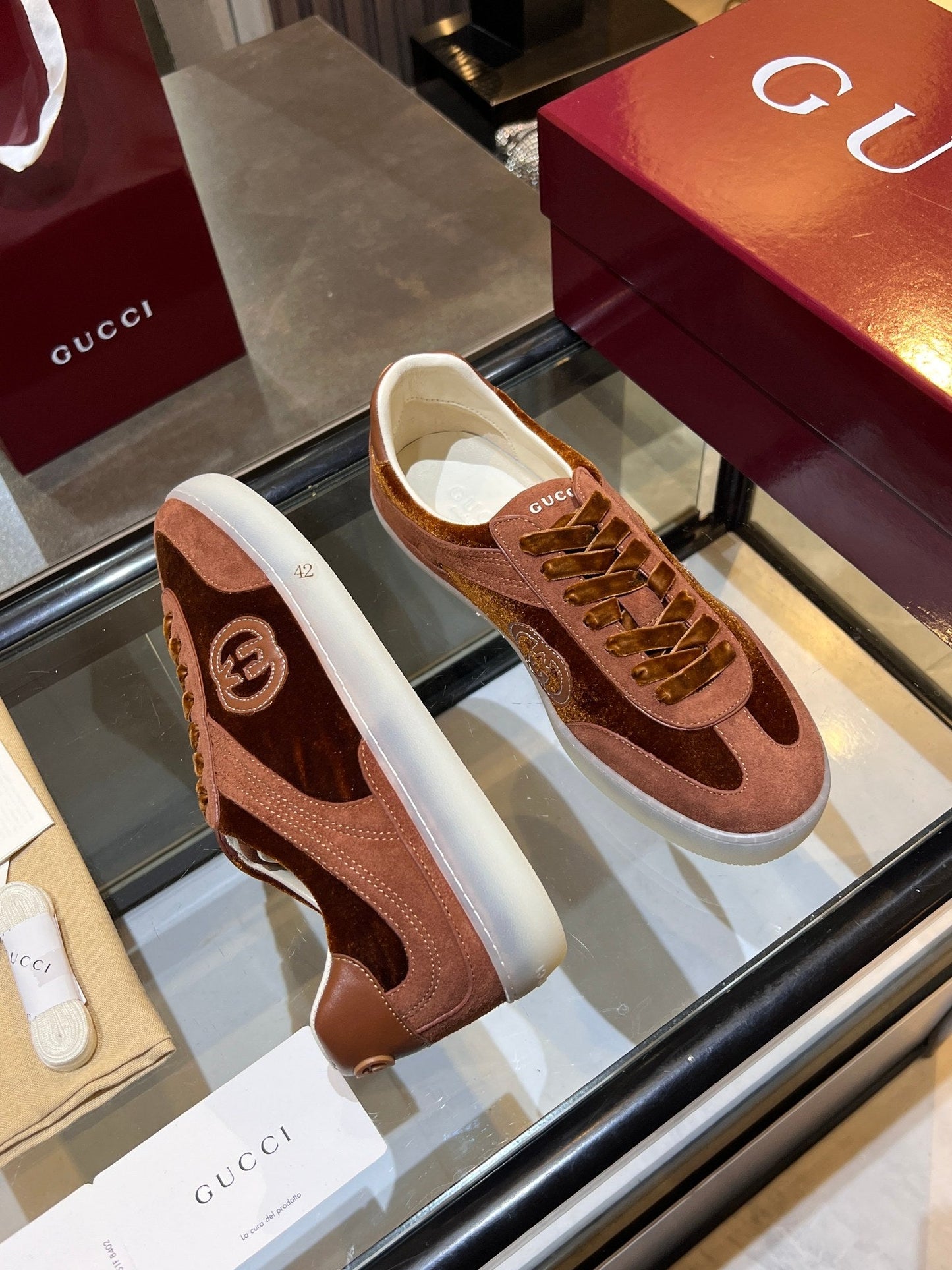 GG G75 Sneaker Brown Suede 818365