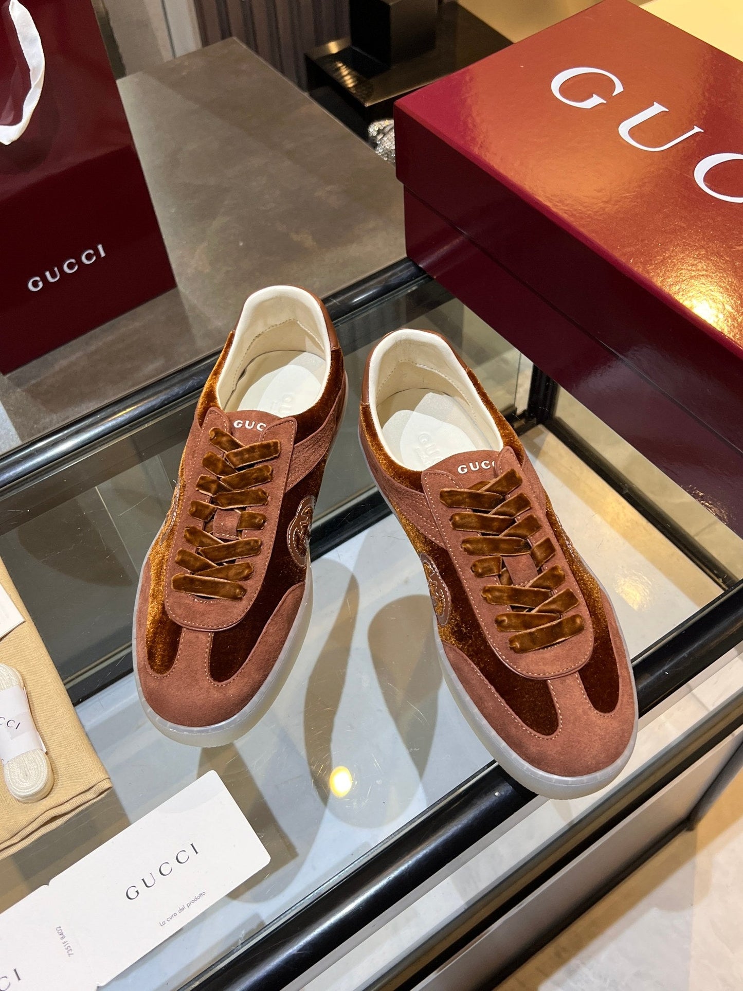GG G75 Sneaker Brown Suede 818365