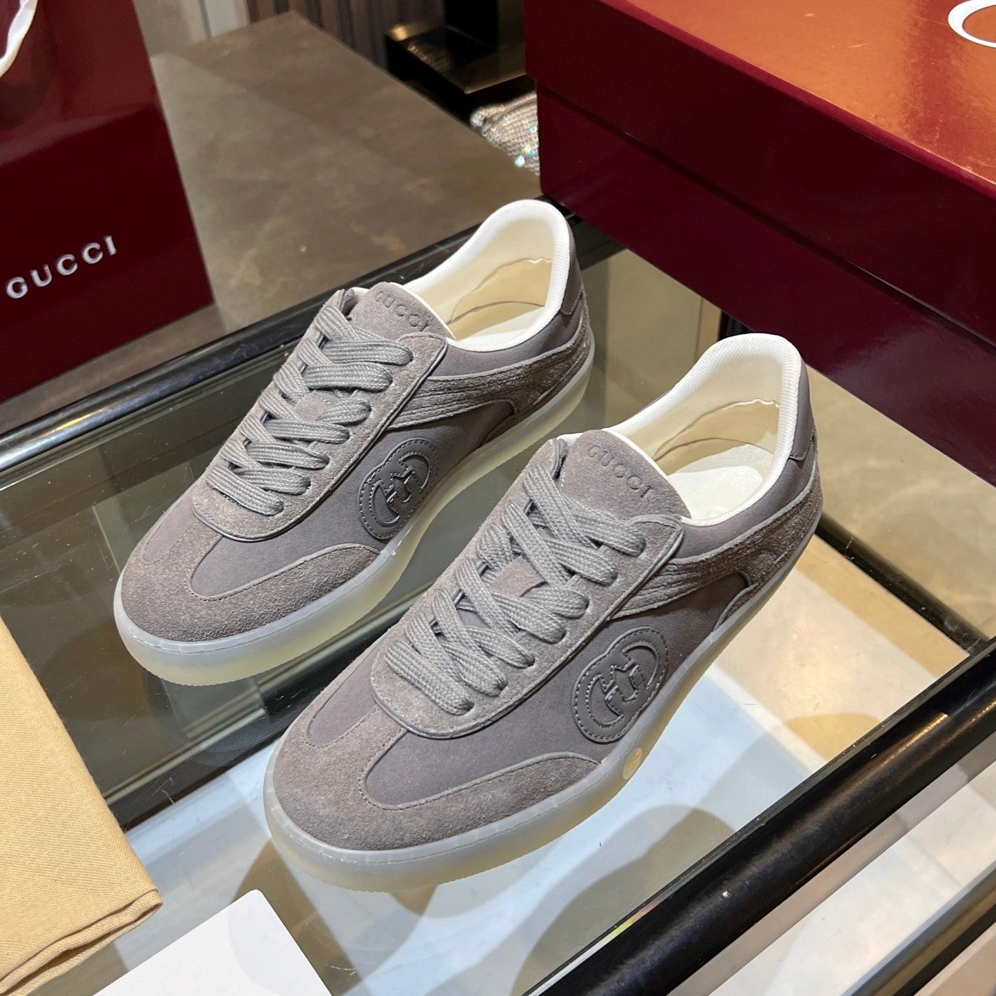GG G75 Sneaker Grey Suede 818363