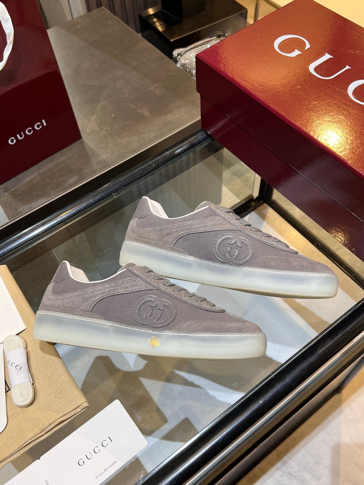 GG G75 Sneaker Grey Suede 818363