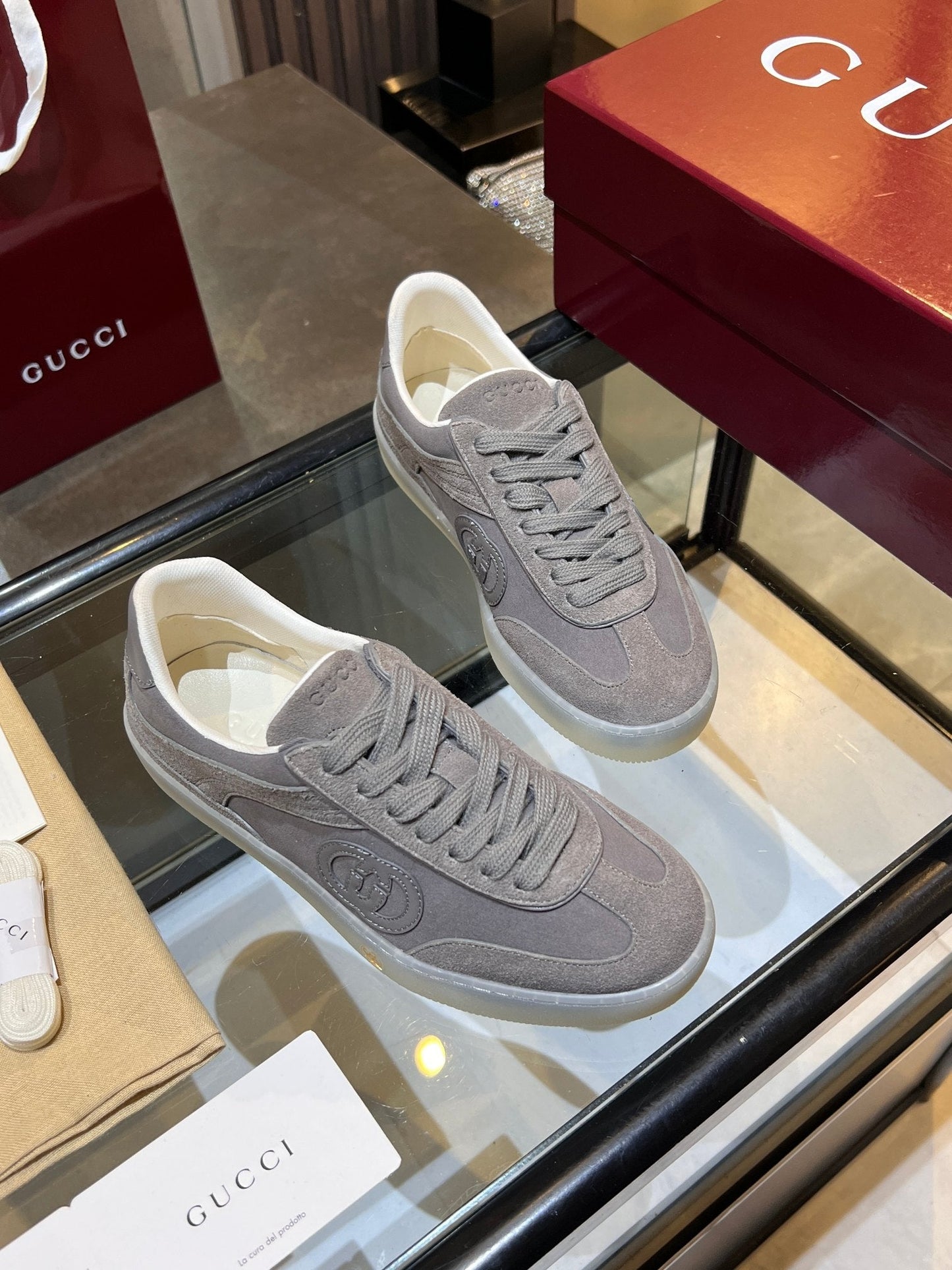 GG G75 Sneaker Grey Suede 818363