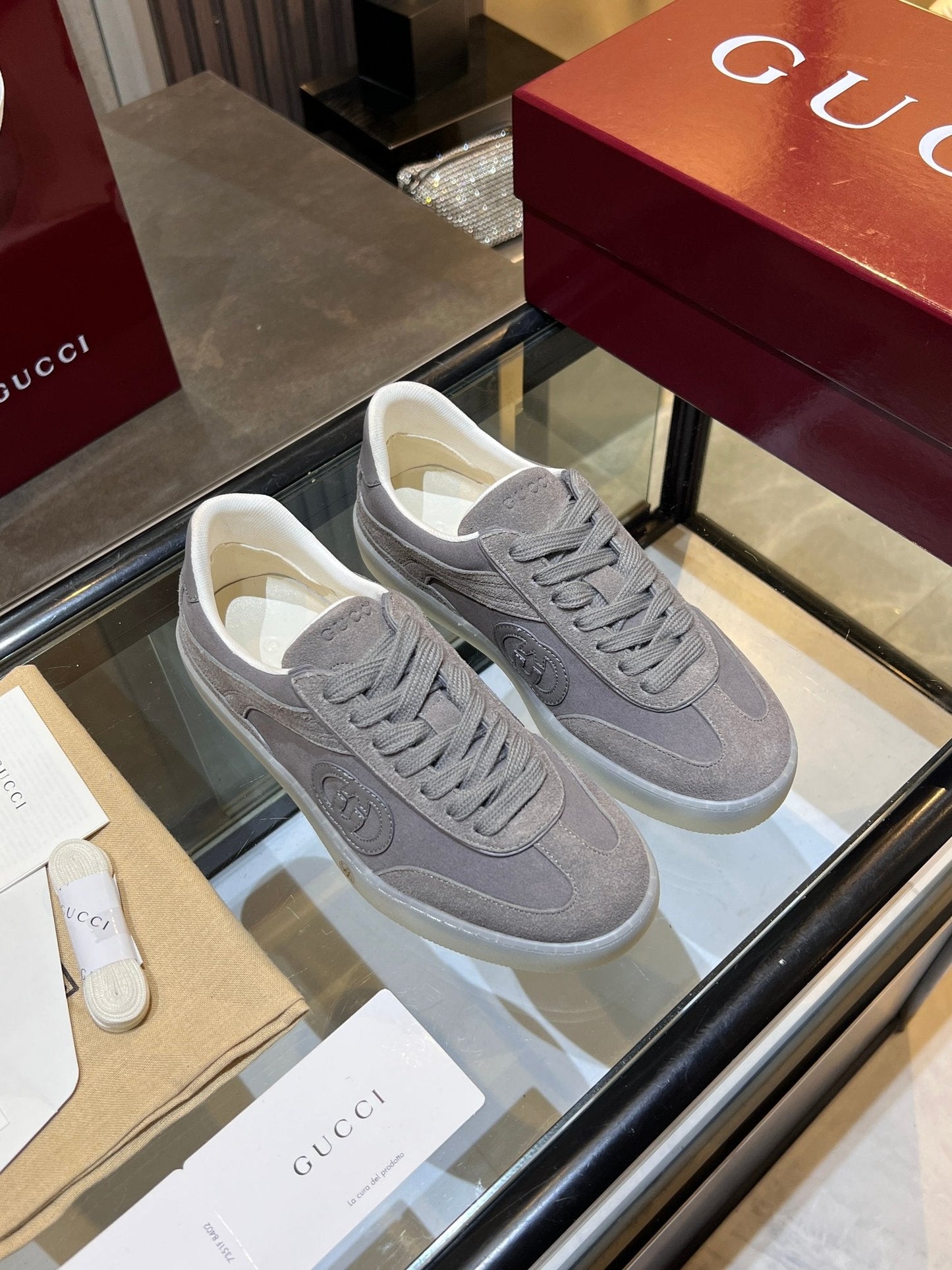 GG G75 Sneaker Grey Suede 818363