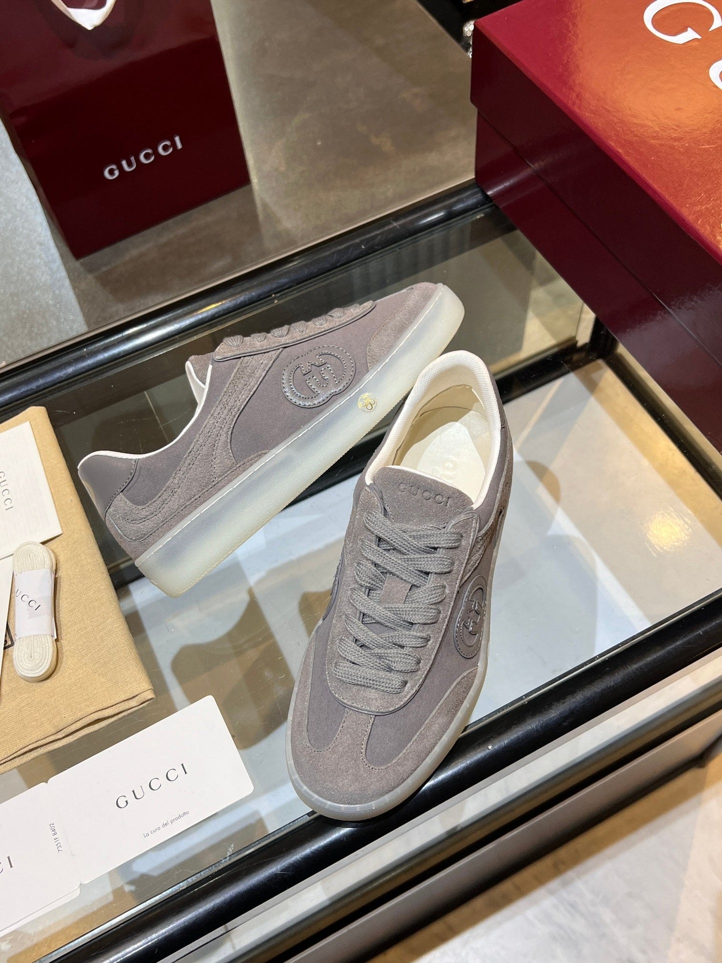 GG G75 Sneaker Grey Suede 818363