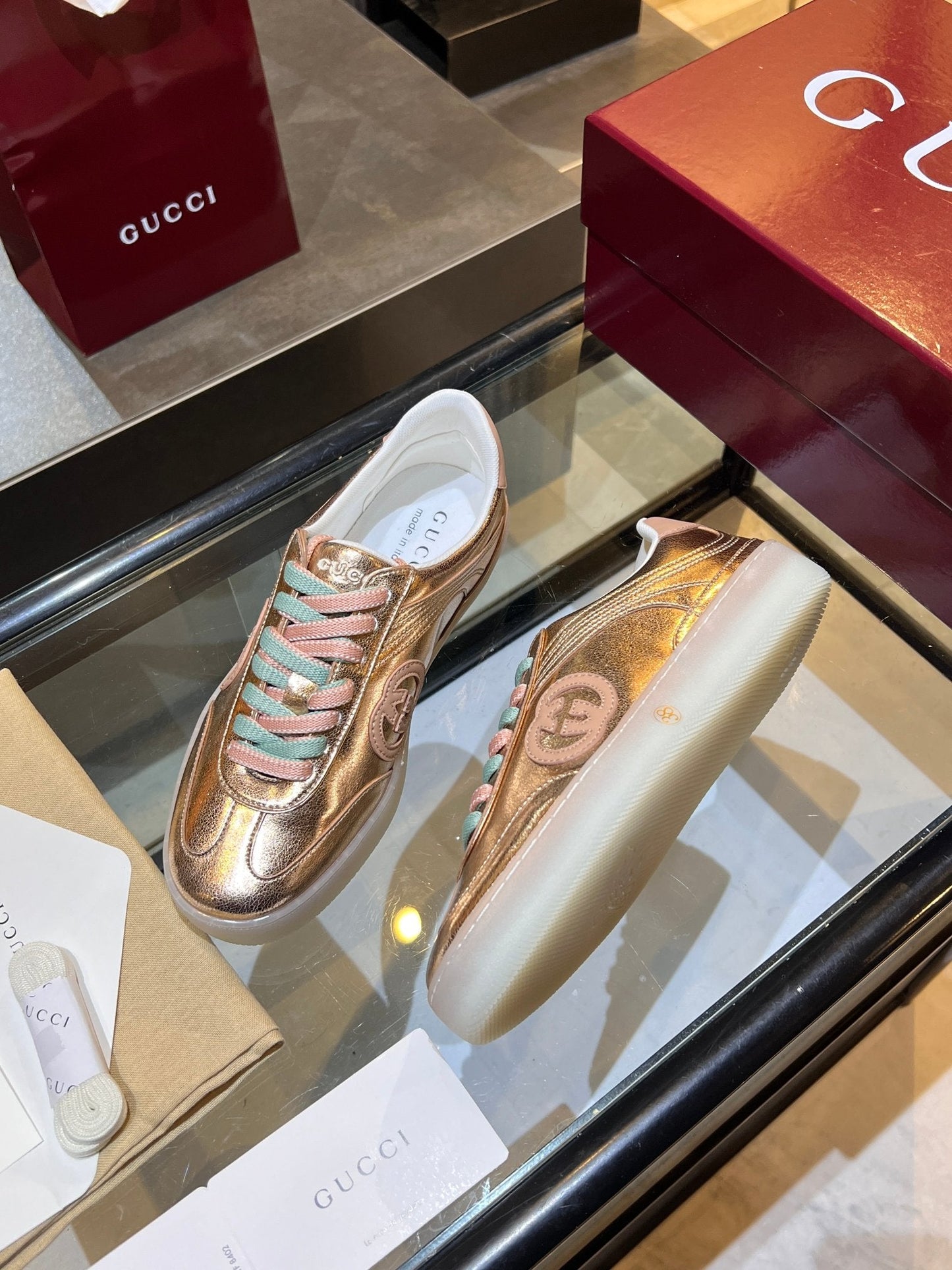 GG G75 Sneaker Copper Metalic Cowhide 818360