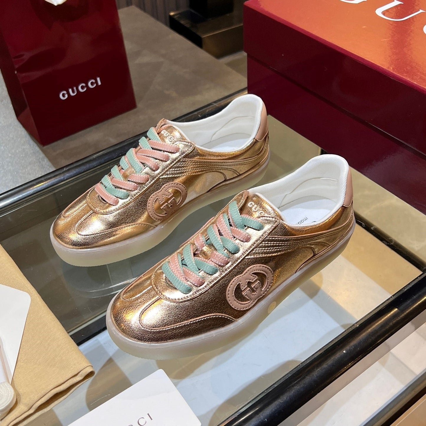 GG G75 Sneaker Copper Metalic Cowhide 818360